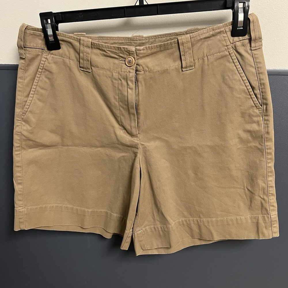 Talbots Womens Khaki Shorts Size 10 Cotton Stretch 6.5" Inseam Tan